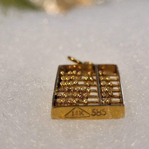 14K Gold Abacus Pendant - Picture 5 of 9